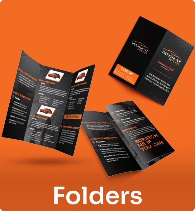 Design de folder desenvolvido pela Creact Burst Design — materiais gráficos que reforçam a marca.