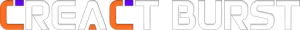 Logotipo da Creact Burst Design em versão branca, símbolo de design criativo e presença digital.