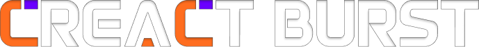 Logotipo da Creact Burst Design em versão branca, símbolo de design criativo e presença digital.